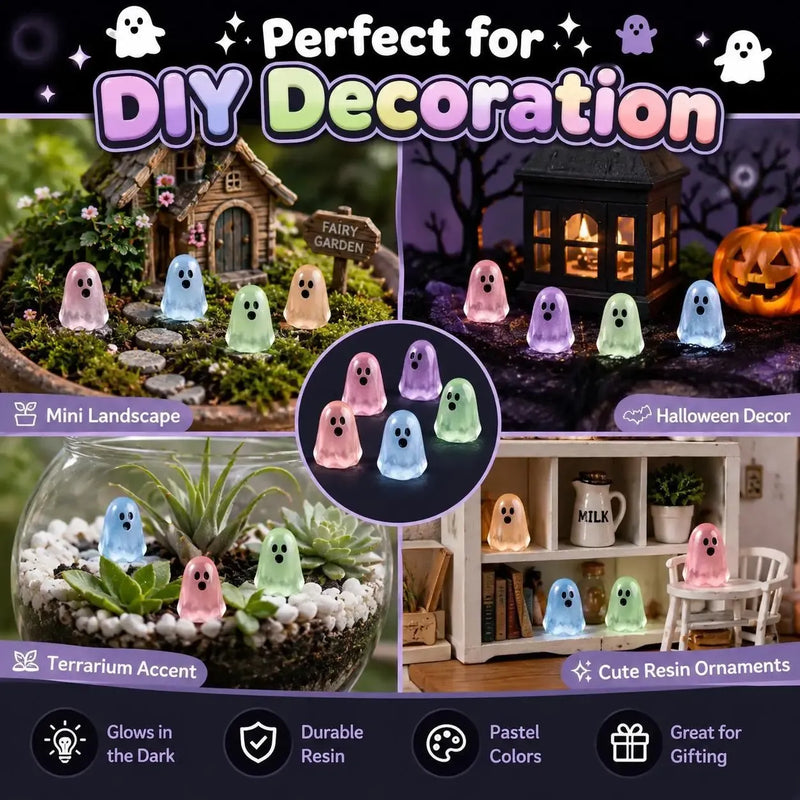 🔥LAST DAY 50% OFF - Glow-in-the-Dark Cute Ghost Resin Bead Set👻