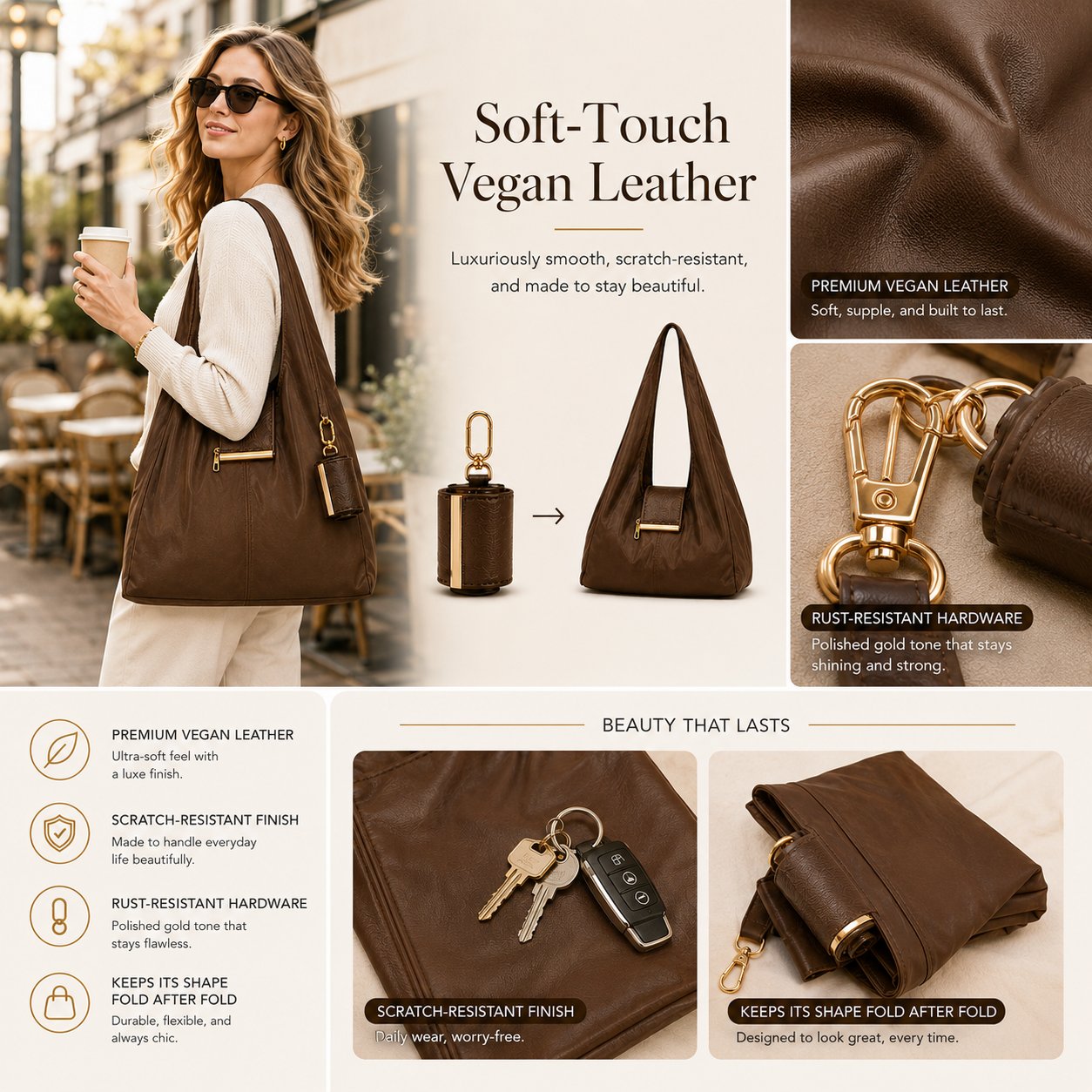 👜✨Foldable Shopping Bag Keychain Eco-Friendly Reusable Tote Bag