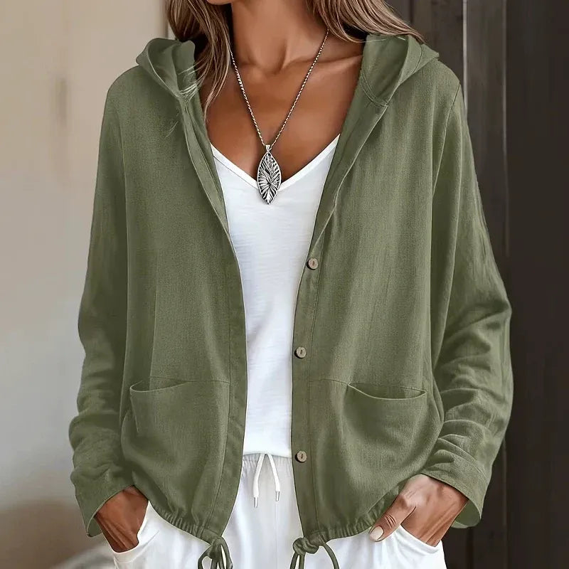 💖Hot Sale 50% OFF💖Women's Casual Hooded Jacket with Drawstring Hem