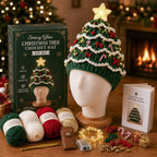 🔥Black Friday Deals 49% OFF--🎄Complete Light-Up Christmas Tree Crochet Hat DIY Kit