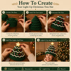 🔥Black Friday Deals 49% OFF--🎄Complete Light-Up Christmas Tree Crochet Hat DIY Kit
