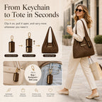 👜✨Foldable Shopping Bag Keychain Eco-Friendly Reusable Tote Bag