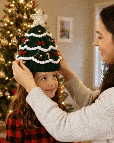 🔥Black Friday Deals 49% OFF--🎄Complete Light-Up Christmas Tree Crochet Hat DIY Kit