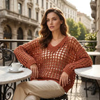 🌸 New Arrival 65% OFF 🌸 Women’s Casual Solid Color Crochet Knit Top