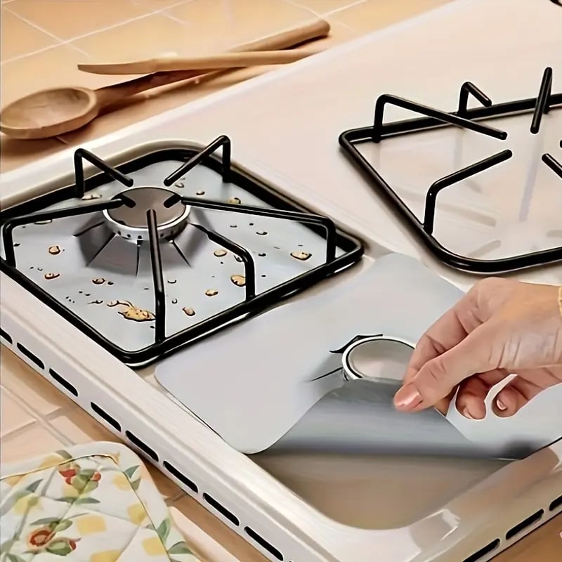 ✨4-Piece Reusable Non-Stick Gas Stove Burner Covers – Heat-Resistant & Washable💧