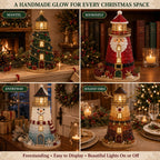 🎄Beginner-Friendly DIY Lighted Christmas Character Sea Glass-Style Lighthouse Kit Collection | Complete Kit with Sea Glass-Style Pieces, LED Lights & Step-by-Step Guide Included 💕