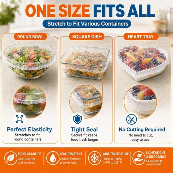 🔥Black Friday Deals 49% OFF-100Pcs Medium Reusable Elastic Plastic Bowl Covers - Kitchen Bread Proofing