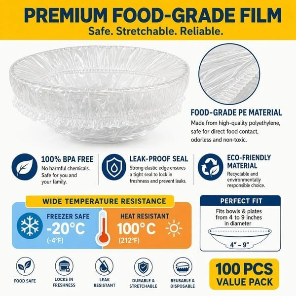 🔥Black Friday Deals 49% OFF-100Pcs Medium Reusable Elastic Plastic Bowl Covers - Kitchen Bread Proofing