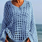 🌸 New Arrival 65% OFF 🌸 Women’s Casual Solid Color Crochet Knit Top