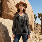 🌸 New Arrival 65% OFF 🌸 Women’s Casual Solid Color Crochet Knit Top