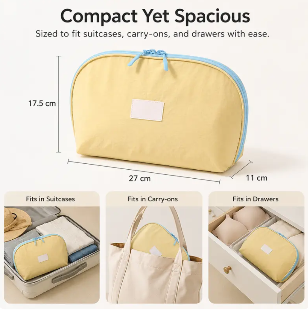 🎉 LIMITED TIME 50% OFF! 👙 Portable Underwear Storage Bag for Travel – Spherical Dome Design, Compartmentalized Interior & Durable Polyester ✨