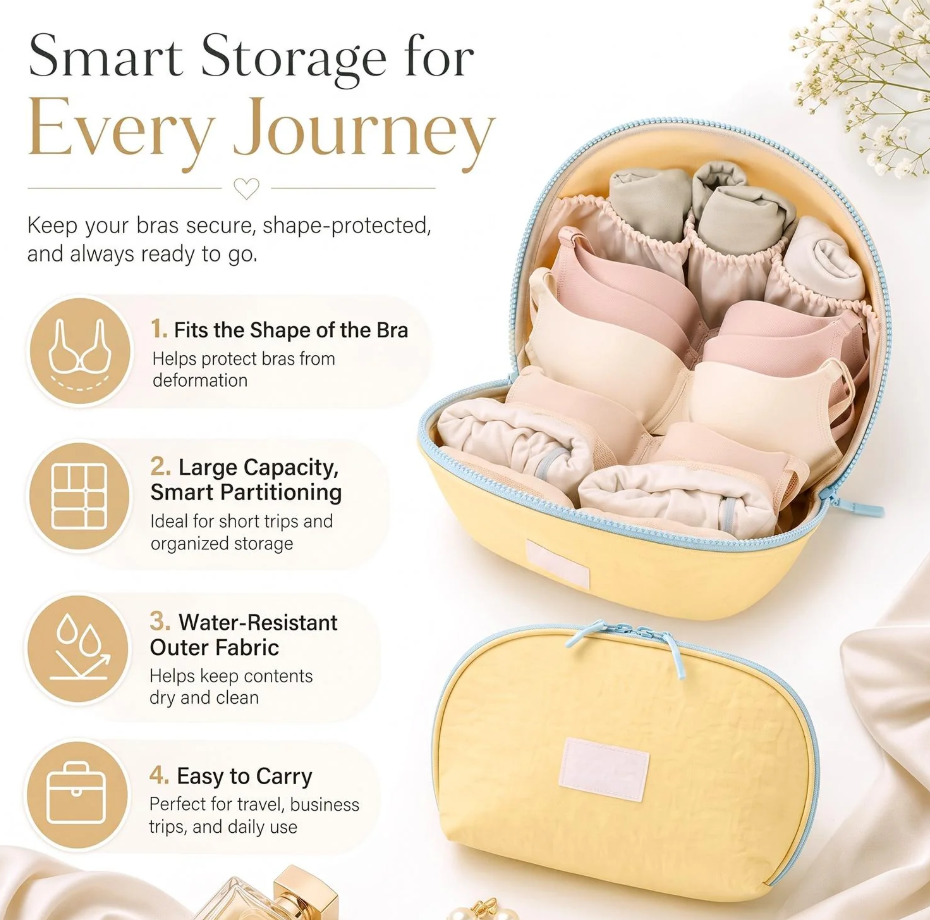 🎉 LIMITED TIME 50% OFF! 👙 Portable Underwear Storage Bag for Travel – Spherical Dome Design, Compartmentalized Interior & Durable Polyester ✨