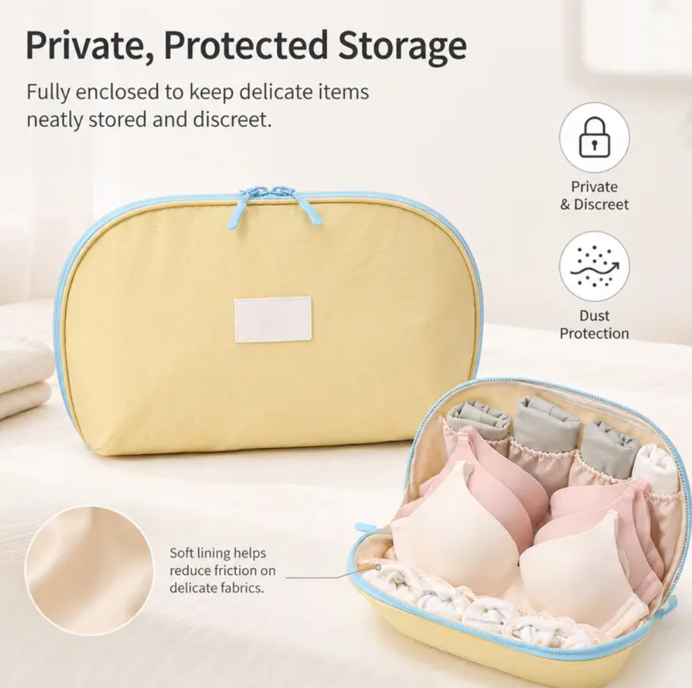 🎉 LIMITED TIME 50% OFF! 👙 Portable Underwear Storage Bag for Travel – Spherical Dome Design, Compartmentalized Interior & Durable Polyester ✨