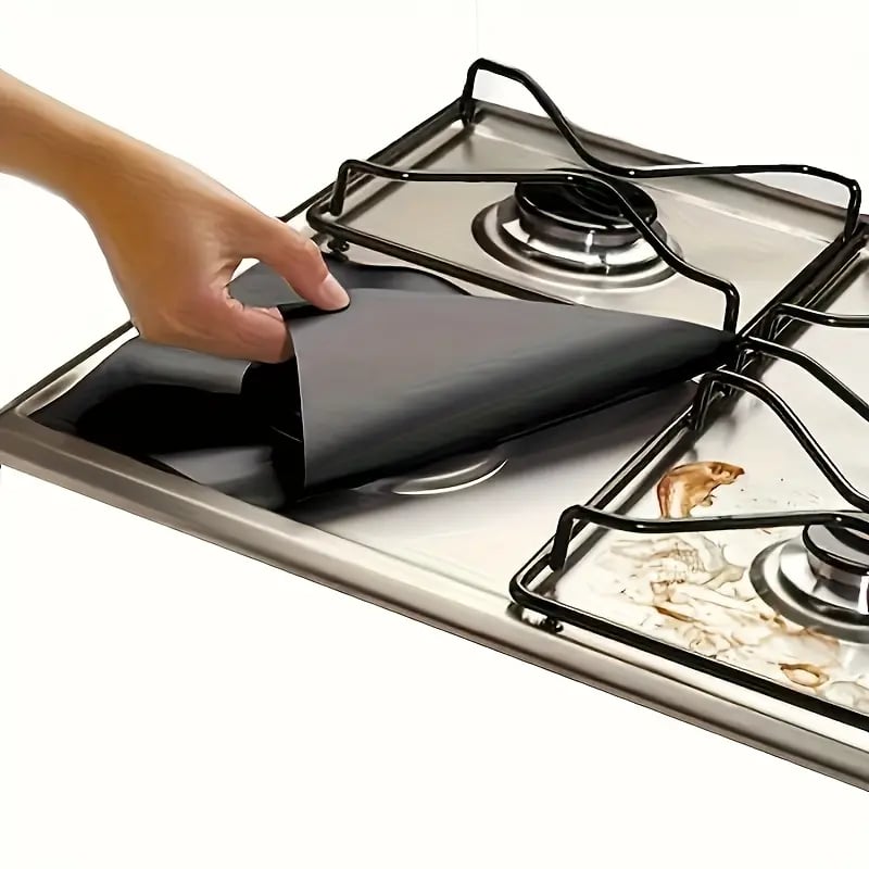 ✨4-Piece Reusable Non-Stick Gas Stove Burner Covers – Heat-Resistant & Washable💧