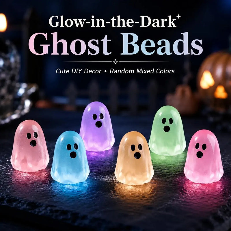 🔥LAST DAY 50% OFF - Glow-in-the-Dark Cute Ghost Resin Bead Set👻