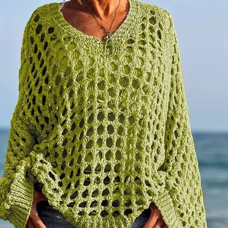 🌸 New Arrival 65% OFF 🌸 Women’s Casual Solid Color Crochet Knit Top