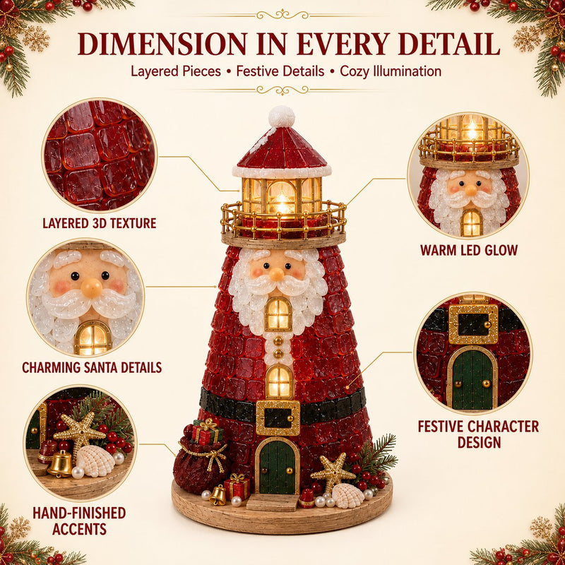 🎄Beginner-Friendly DIY Lighted Christmas Character Sea Glass-Style Lighthouse Kit Collection | Complete Kit with Sea Glass-Style Pieces, LED Lights & Step-by-Step Guide Included 💕