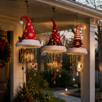 🎅 Lighted Santa Hat Hanging Chandelier 🎄 | 4 Styles Warm LED Christmas String Light | Indoor Outdoor Porch Holiday Decor Gift